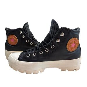 Converse All Star High-Top‎ Leather Platform Sneakers
